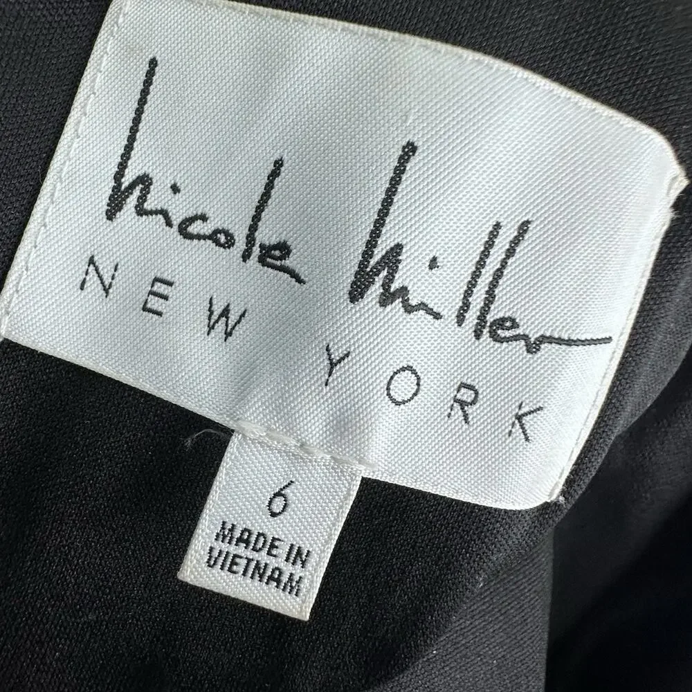 Nicole Miller New York Black Floral Print Halter Maxi Dress Size 6 - Picture 5 of 8